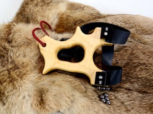 Image of Tiger Maple Wooden Sling Shot, The Hooligan, OOAK handmade Wood Catapult, OTF Slingshot