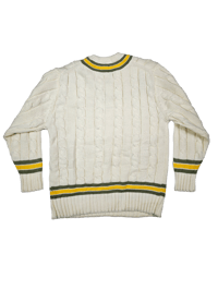 Image 2 of Upcycled star patch varsity sweater