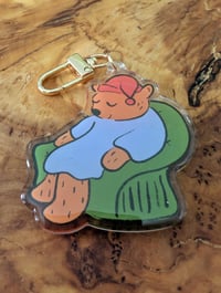 Image 1 of Sleepytime Bear - Cute Celestial Seasonings Tea Epoxy Acrylic Keychain Charm
