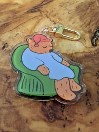 Image 2 of Sleepytime Bear - Cute Celestial Seasonings Tea Epoxy Acrylic Keychain Charm