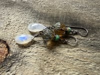 Image 2 of Moonstone and Czech glass sterling silver rare/ n1