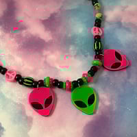 Image 2 of Neon Alien Kandi Necklace