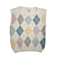 Image 1 of Pastel argyle knit vest