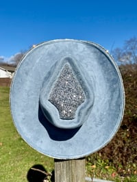 Image 3 of “Denim and Diamonds” Rhinestone Cowboy Hat, Covered Suede Heart Shaped Bedazzled Hats