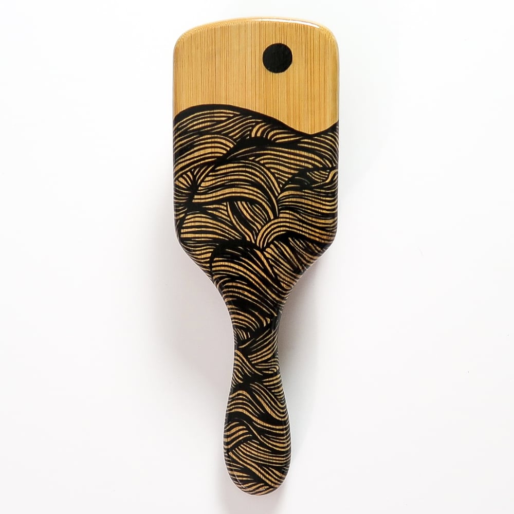 Image of Linework- Bamboo Wooden Hairbrush 