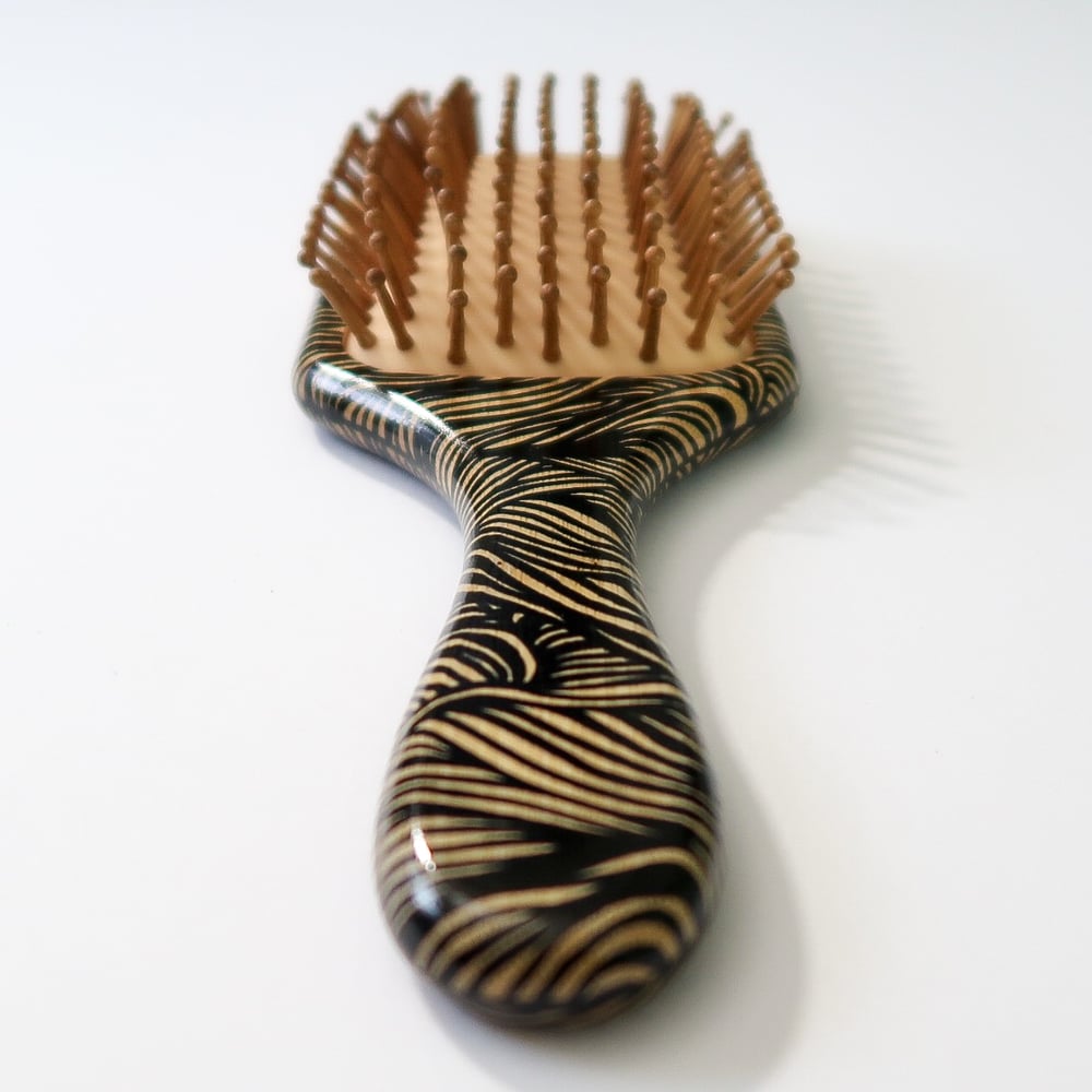 Image of Linework- Bamboo Wooden Hairbrush 