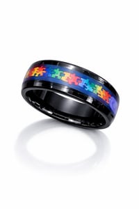 Image 2 of Autism Awareness Metal Ring – Colorful Symbol of Love & Understanding copy