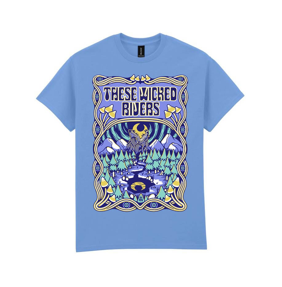 Image of Wolfmoon Tee (Light Blue)