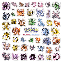 Image 1 of Pokemon Red & Blue Sticker/Magnet Sets (50 Pieces)