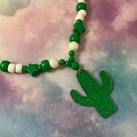 Image 2 of Glitter Cactus Kandi Necklace