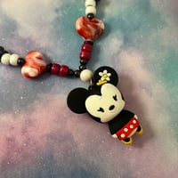 Image 2 of Kawaii Girl Mouse with Flower Kandi Necklace