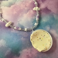 Image 3 of Glitter White Zipper Pouch Kandi Necklace