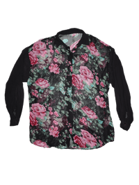 Image 1 of Sheer floral button up