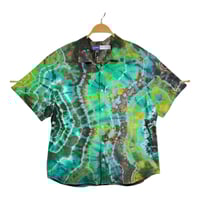 Men’s Button Down Shirt (Size XXL) Green Brown