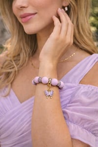 Image 2 of Lavender Dream Butterfly Charm Bracelet