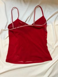 Image 4 of Vintage 2000s Next micromesh red sequin embroidered cami top