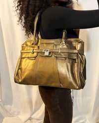 Image 1 of Nicole Y2K deadstock gold mcbling shoulder bag silver hardware