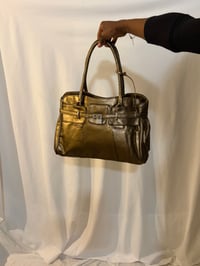 Image 2 of Nicole Y2K deadstock gold mcbling shoulder bag silver hardware