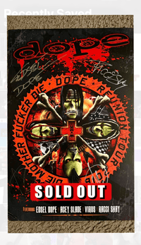 Image 1 of Dope "Die Mother Fucker Die Reunion Tour" 12" x 17" Framed Autographed Poster 2016 