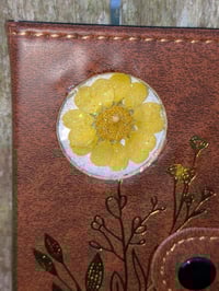 Image 2 of Yellow Daisy Leather Mustard Seed Journal