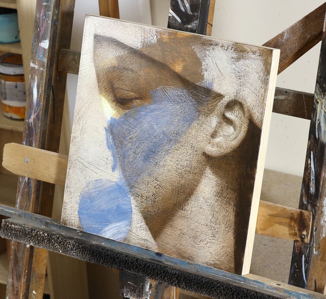 Composition wiith ultramarine and brown I