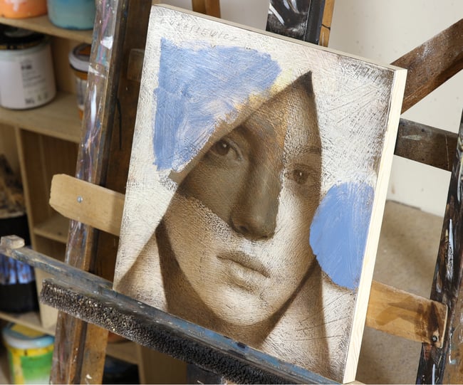Composition wiith ultramarine and brown  II