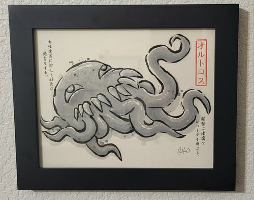 Image of Ultros Gyotaku 8x10