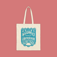 "Compassion Has No Borders" Eco Canvas Totebag (Blue)