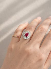 Image 5 of D Heirloom Ruby Ring