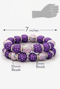 Image 7 of Amethyst Swirl Stack – Arm Kandii™ 2-Piece Rhinestone Bracelet Set
