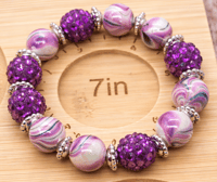 Image 8 of Amethyst Swirl Stack – Arm Kandii™ 2-Piece Rhinestone Bracelet Set