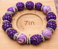 Image 9 of Amethyst Swirl Stack – Arm Kandii™ 2-Piece Rhinestone Bracelet Set