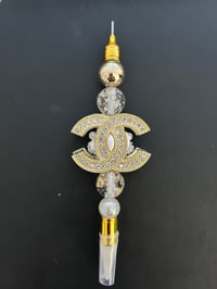 Gold Cc Beaded diamond picker pen. (ONLY 1 AVAILABLE)