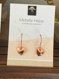 Tiny Copper heart earrings 
