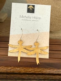 Brass dragonfly earrings 