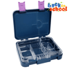 Large leakproof bento lunch box - Convertible navy with purple latches *FREE NAME LABEL*
