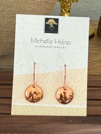 Small copper disc earrings 