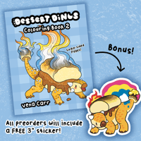 Image 2 of PREORDER ⏰ Dessert Dinos Colouring Book 2 | Cute dinosaur art colouring pages activity