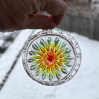 Image 2 of Fused Glass Rainbow Mandala Sun Catcher
