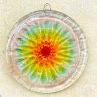 Image 1 of Fused Glass Rainbow Mandala Sun Catcher