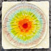 Image 1 of Fused Glass Larger Rainbow Mandala Sun Catcher
