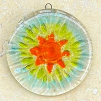 Image 1 of Sun Fused Glass Smaller Rainbow Mandala Sun Catcher