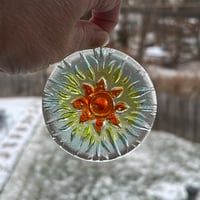 Image 2 of Sun Fused Glass Smaller Rainbow Mandala Sun Catcher