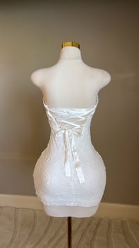 Image 4 of Elle satin bow mini dress (white) (PREODER 5/21)