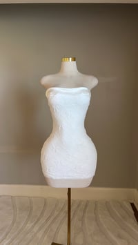 Image 1 of Elle satin bow mini dress (white) (PREODER 5/21)