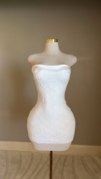 Image 2 of Elle satin bow mini dress (white) (PREODER 5/21)