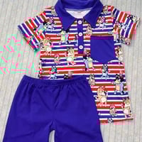 Image 1 of  Red, White & Playful – Cartoon Stripe Set