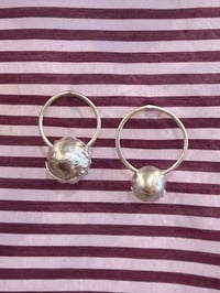 Image 1 of ball on hoop earrings 