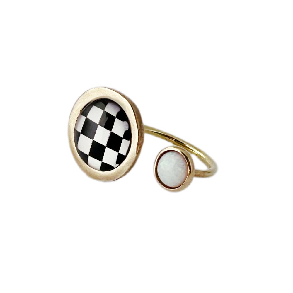 Image of Checkerboard Open Ring