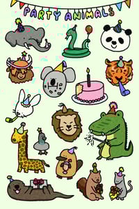 party animals sticker sheet